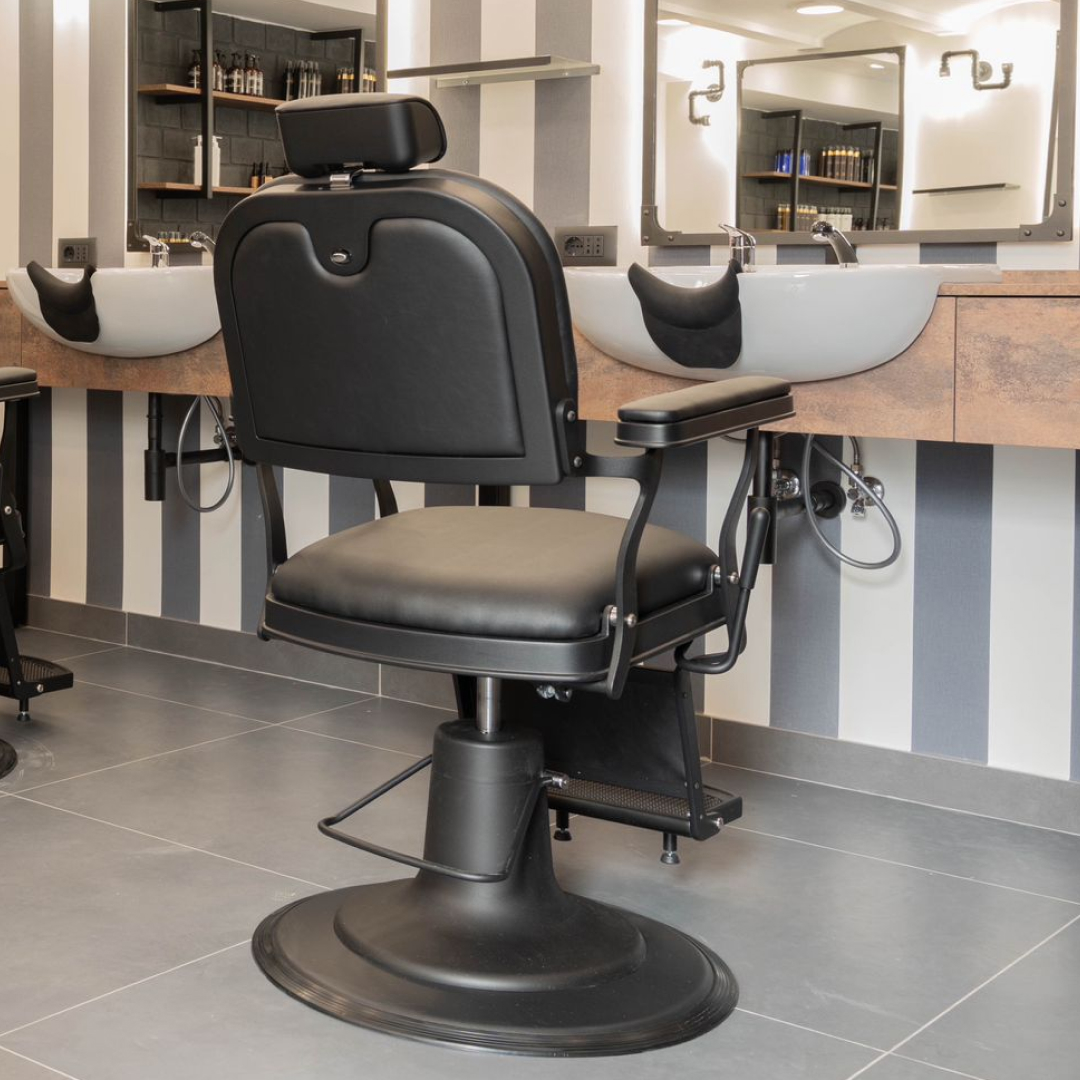 Парикмахерское кресло ZERBINI TOTAL BLACK — фото и характеристики Maletti