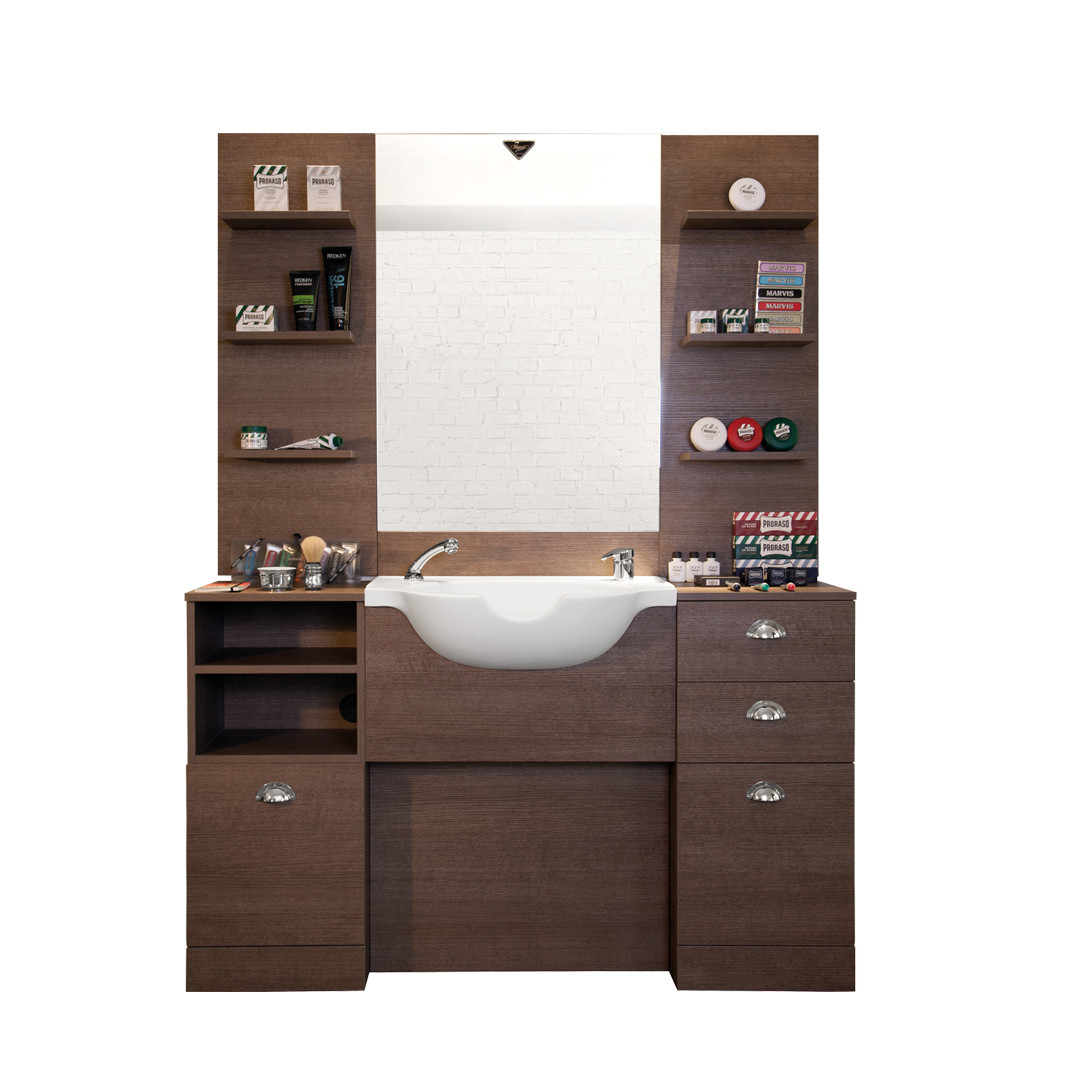 Парикмахерская мойка BARBER CABINET WITH FIX WHITE — фото и характеристики Maletti