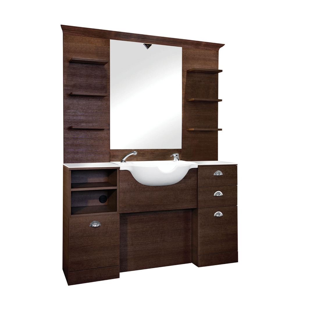 Парикмахерская мойка BARBER CABINET WITH FIX WHITE — фото и характеристики Maletti