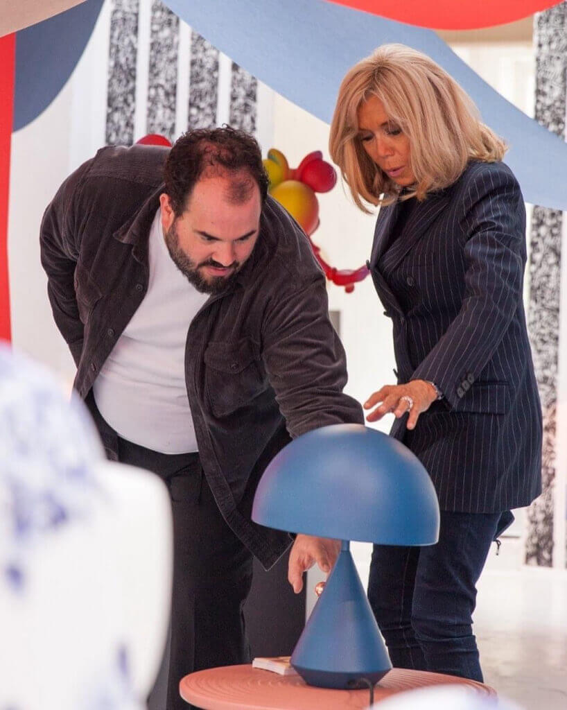 Выставка Paris Design Week 2021. Выставочный павильон Maison Dada. Визит Бриджит Макрон, первой леди Франции.