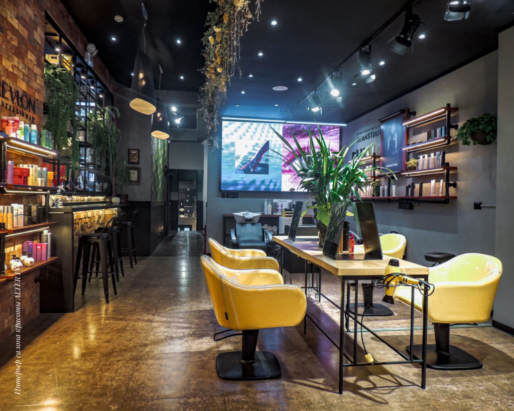 интерьер салона красоты оборудованный мебелью Maletti