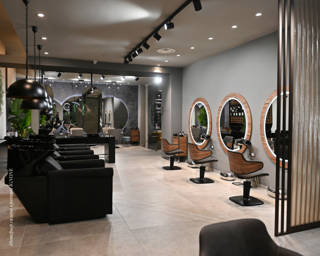 интерьер салона красоты оборудованный мебелью Maletti